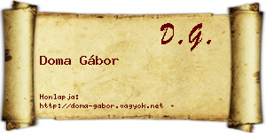 Doma Gábor névjegykártya